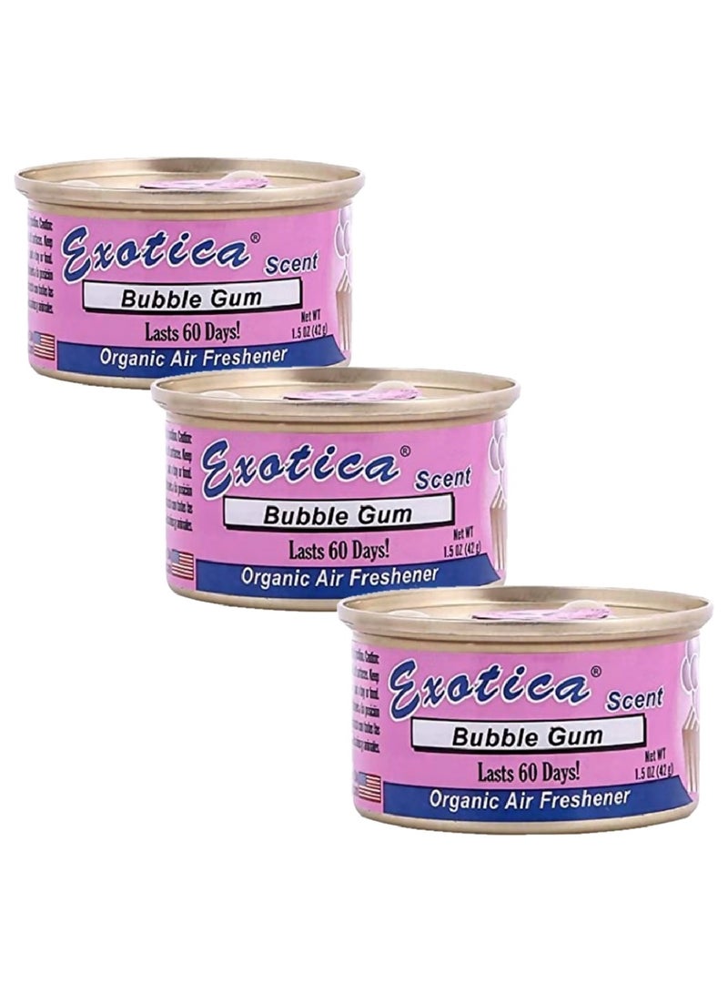 EXOTICA مجموعة معطرات هواء السيارة - طعم العلكة عبوة من 3 - Image 1